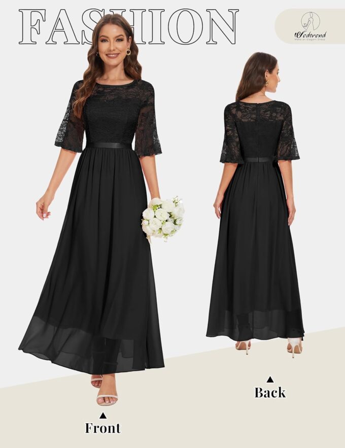 Wedtrend Women's Formal Dresses 2025 Wedding Guest Dress Bell Sleeve Bridesmaid Dresses Maxi Evening Dress – Bild 2