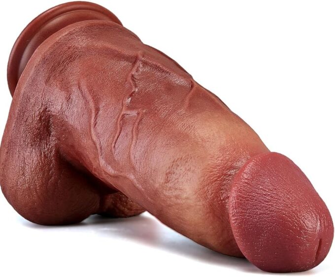XXL Anal Dildo Dick Realistischer Klassischer Dildoschwanz für Frauen und Männer Sexspielzeug Riesig Penis Dildos mit konischer Eichel und Saugnapf 25x6.5cm sex toy
