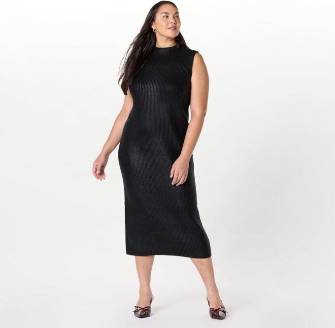 The Drop Damen Jodi Mock Neck Dress Sweater Maxi Maxikleid – Bild 5