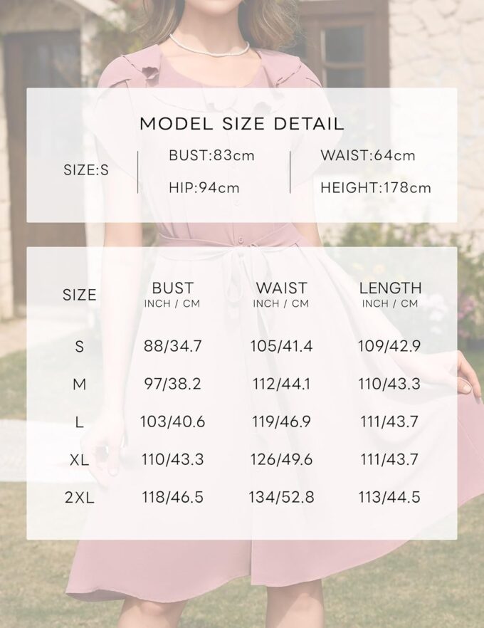 Wedtrend Women's Vintage Dresses with Pocket Midi Retro Cocktail Dress Tea Party Church 1950s Dresses for Women – Bild 5