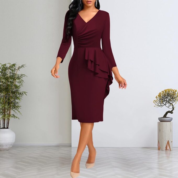 SheKiss Schulterfreies Damen-Strickjacke, Übergröße, Arbeit, Business, Pullover, Kleider, lange Ärmel, figurbetonte Strickjacken – Bild 6