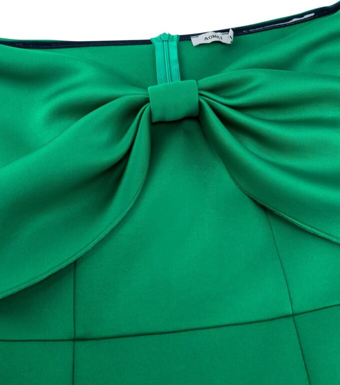 ONTINVA Women Bowtie Off Shoulder Party Formal Bodycon Midi Dresses Elegant Cocktail Event Prom Dress – Bild 5