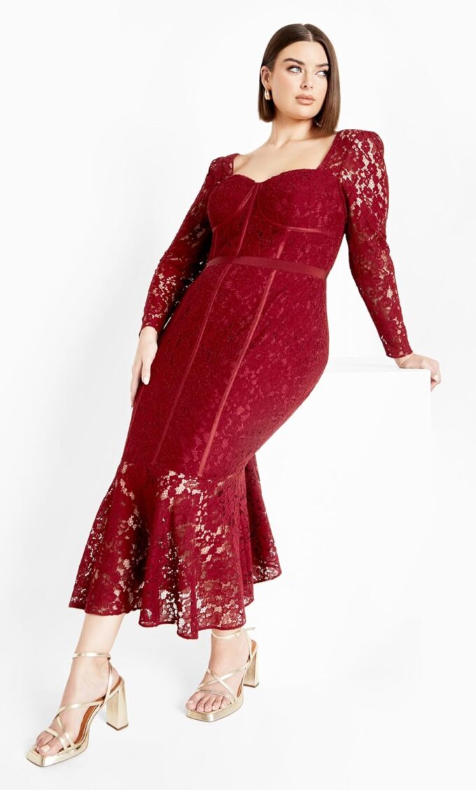 City Chic Plus Size Dress, Lace Valencia Dress – Bild 5