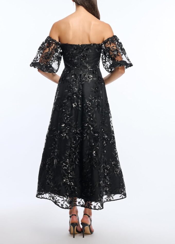 Shoshanna Women's Midnight Sequin Embellished Tulle Marcus Dress – Bild 2