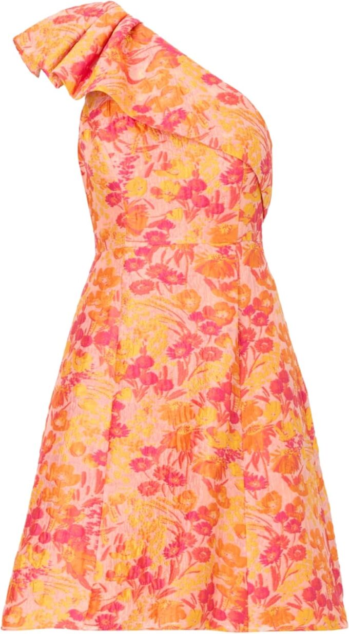 Adrianna Papell Women's One Shoulder Jacquard Dress – Bild 5