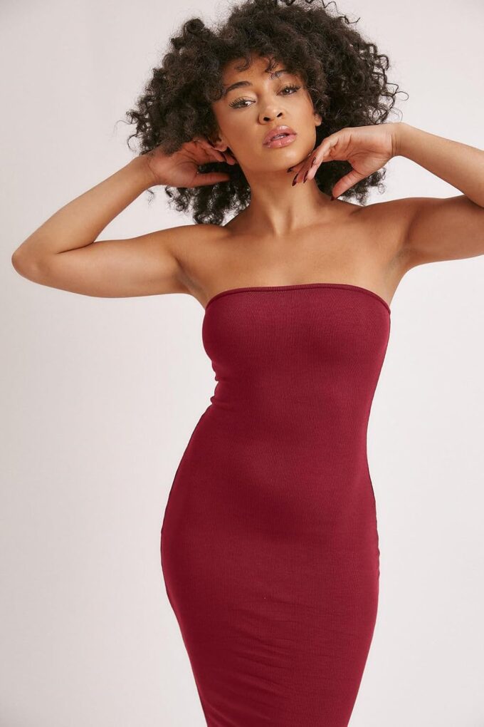 Almere Body Shaping Basic Strapless Maxi Dress – Bild 2