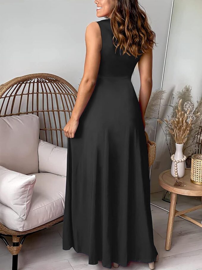 Women's Deep V-Neck Maxi Dress Sexy Side Slit Party Club Long Dresses Summer Beach Sundress for Women 2025 – Bild 6