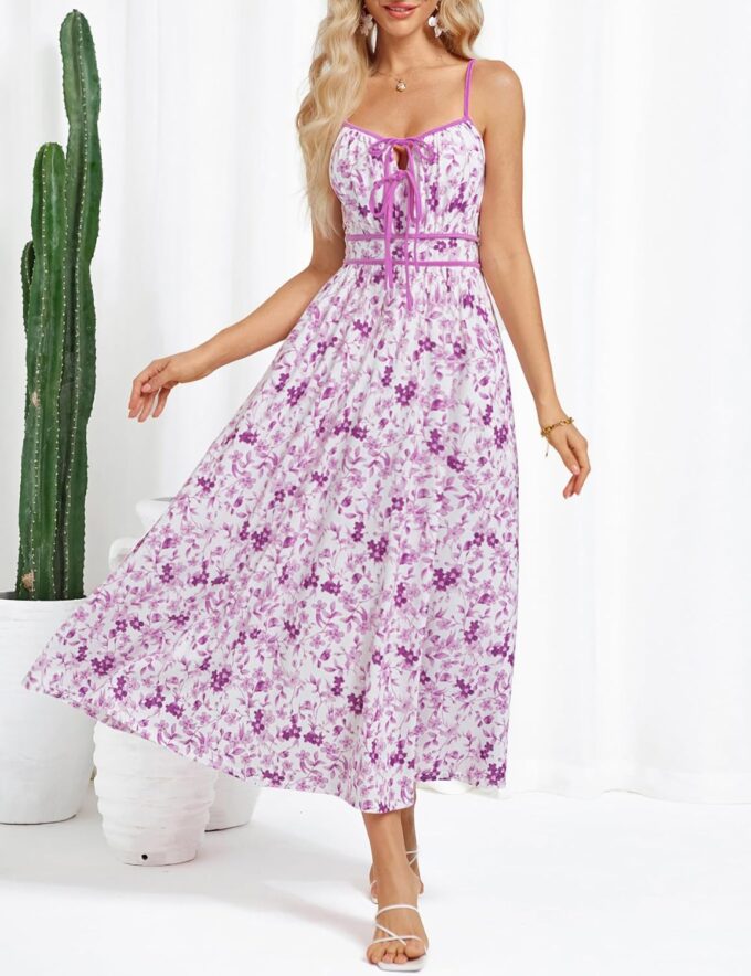 GRACE KARIN Women's 2025 Summer Casual Floral Boho Dress Spaghetti Strap Flowy Beach Maxi Dresses – Bild 2