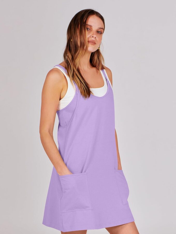 ANRABESS Women Athletic Dress Summer Tennis Workout Active Sports Mini Romper Dress Built in Shorts Travel Vacation Clothes – Bild 8