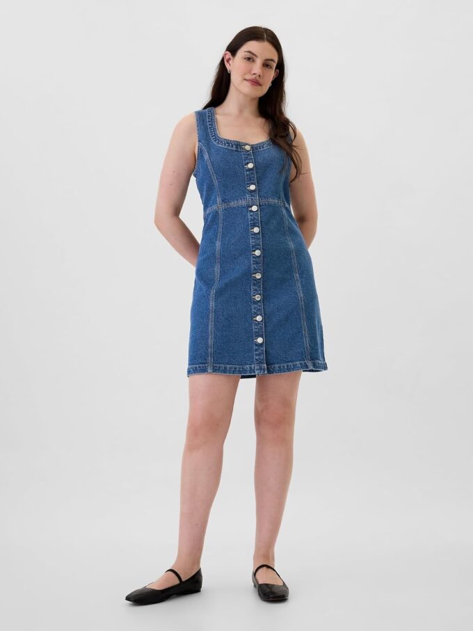 GAP Women's Button Front Shift Dress – Bild 4