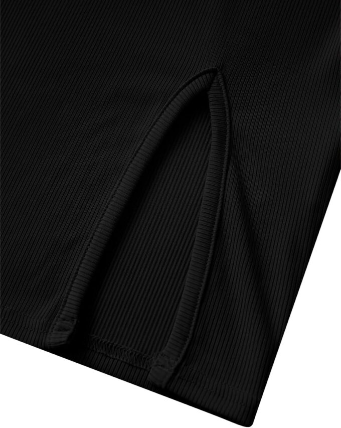 Rooscier Women's V Neck Long Sleeve Side Split Sexy Bodycon Cocktail Mini Dress – Bild 4