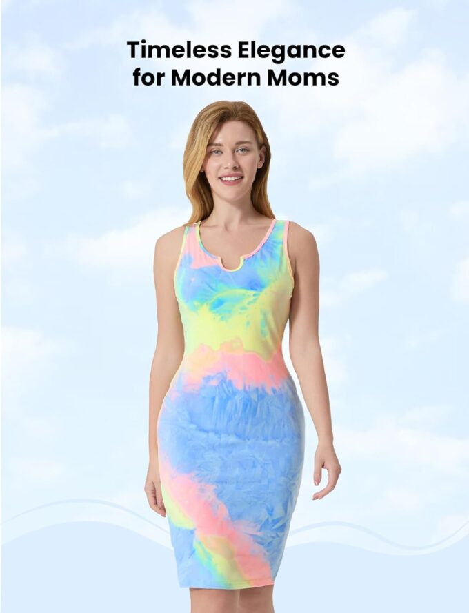 PATPAT Matching Tie-dye Mommy and Me Dresses:Sleeveless Casual Sundress, Summer Vancation Beach Dresses for Outing Photoshoot – Bild 3