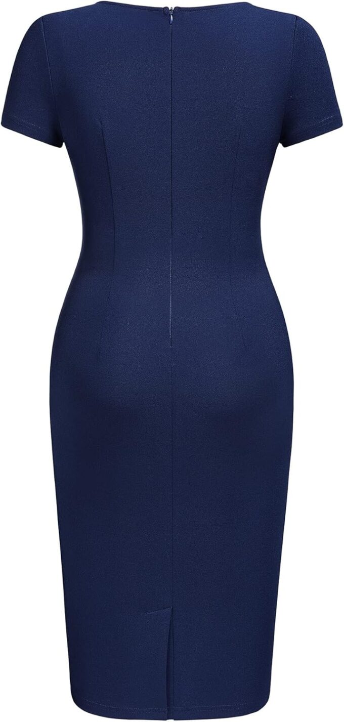 AISIZE Women's Classic Keyhole Neck Wrap Cocktail Party Sheath Dress – Bild 3