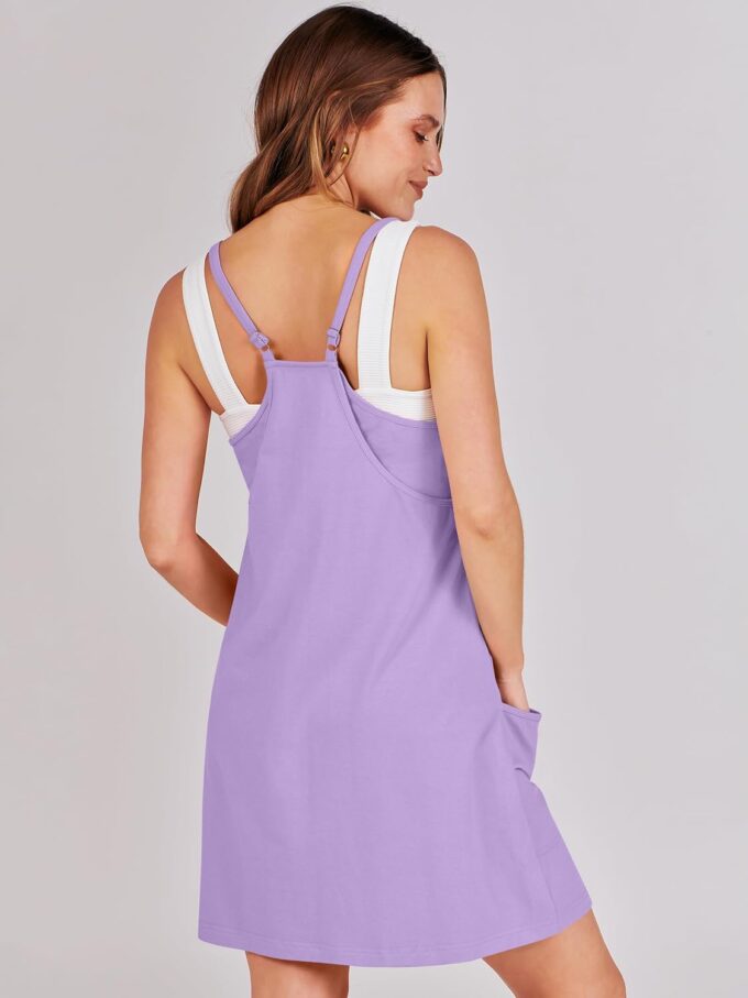 ANRABESS Women Athletic Dress Summer Tennis Workout Active Sports Mini Romper Dress Built in Shorts Travel Vacation Clothes – Bild 5