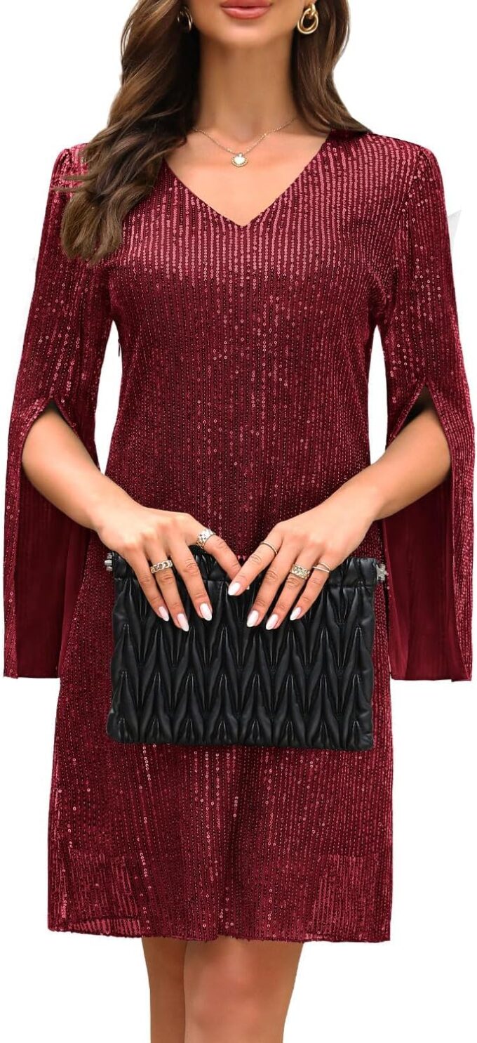 Wedding Guest Cocktail & Formal Dresses for Women - Lace Sequin Prom Evening Dress – Bild 5
