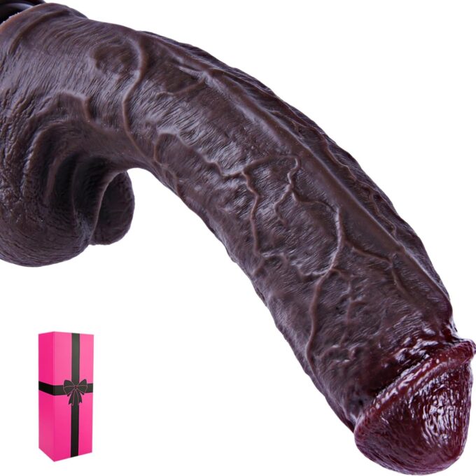 27,5 * 5.2cm schwarzes Silikon realistisches riesiges Dildo, Übergroßes dickes Dildo mit Saugfuß, XXL riesiger Penis Langes Dildo, Analdildo Plug geeignet für G-Punkt und weites Anus Spielzeug Sex Toy