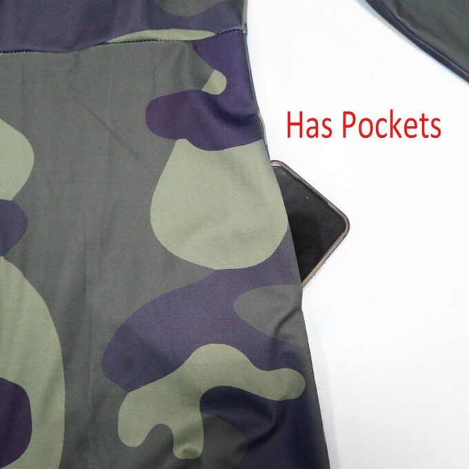 Plus Size Camo Maxi Dress for Women Stretchy V Neck Button Belt A-Line African Outfits with Pockets S-5XL – Bild 2