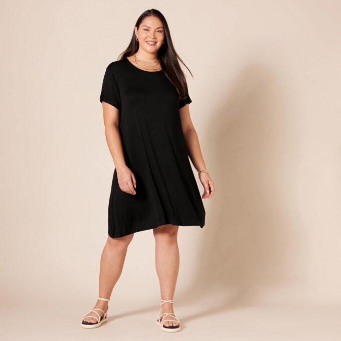 Amazon Essentials Women's Short-Sleeve Scoop Neck Swing Dress (Available in Plus Size) – Bild 6