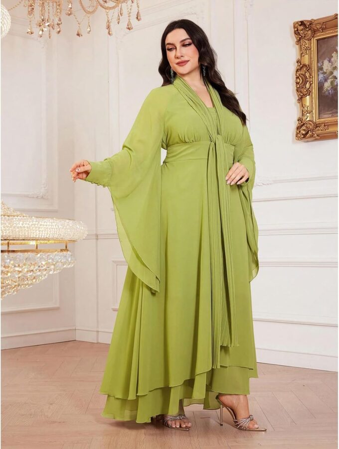 TOLEEN Plus Size Dresses for Women Pagoda Sleeve Casual Style Cocktail Bridesmaid Maxi Summer Dresses – Bild 2