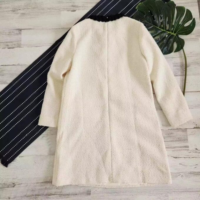 Kedera Damen-Jackie-Kleid aus Tweed, langärmelig, elegant, Rundhalsausschnitt, Business-Party, Vintage-Knöpfe, figurbetontes Mini-Jackie-Kleid – Bild 6