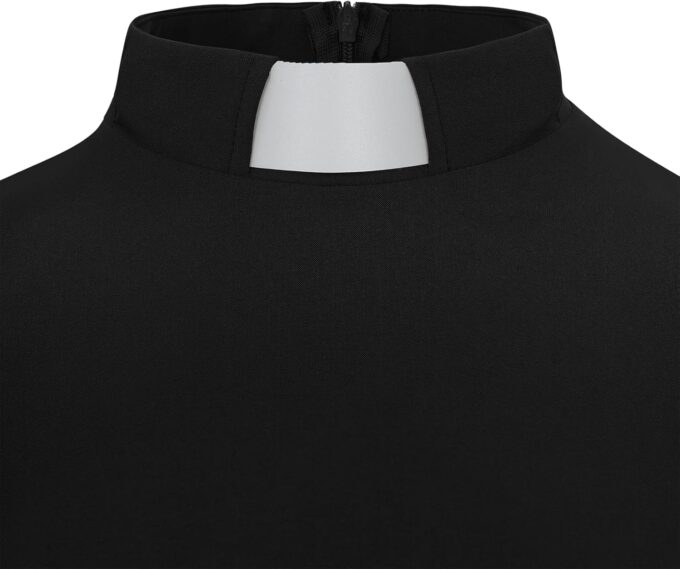 Women's Short Sleeve Church Dress Clergy Tab Insert Collar Priestess Dress – Bild 5