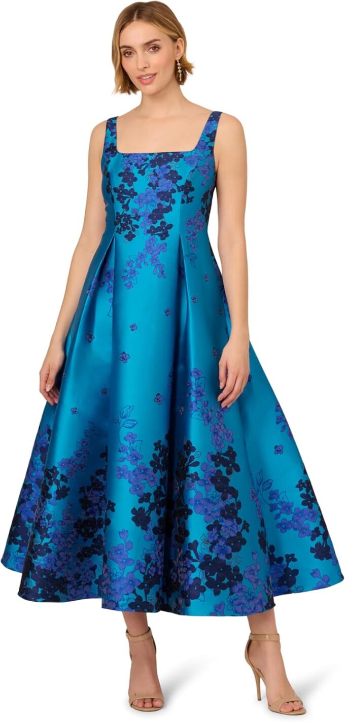 Adrianna Papell Women's Border Jacquard Dress