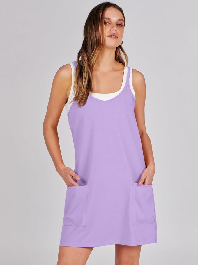 ANRABESS Women Athletic Dress Summer Tennis Workout Active Sports Mini Romper Dress Built in Shorts Travel Vacation Clothes – Bild 7