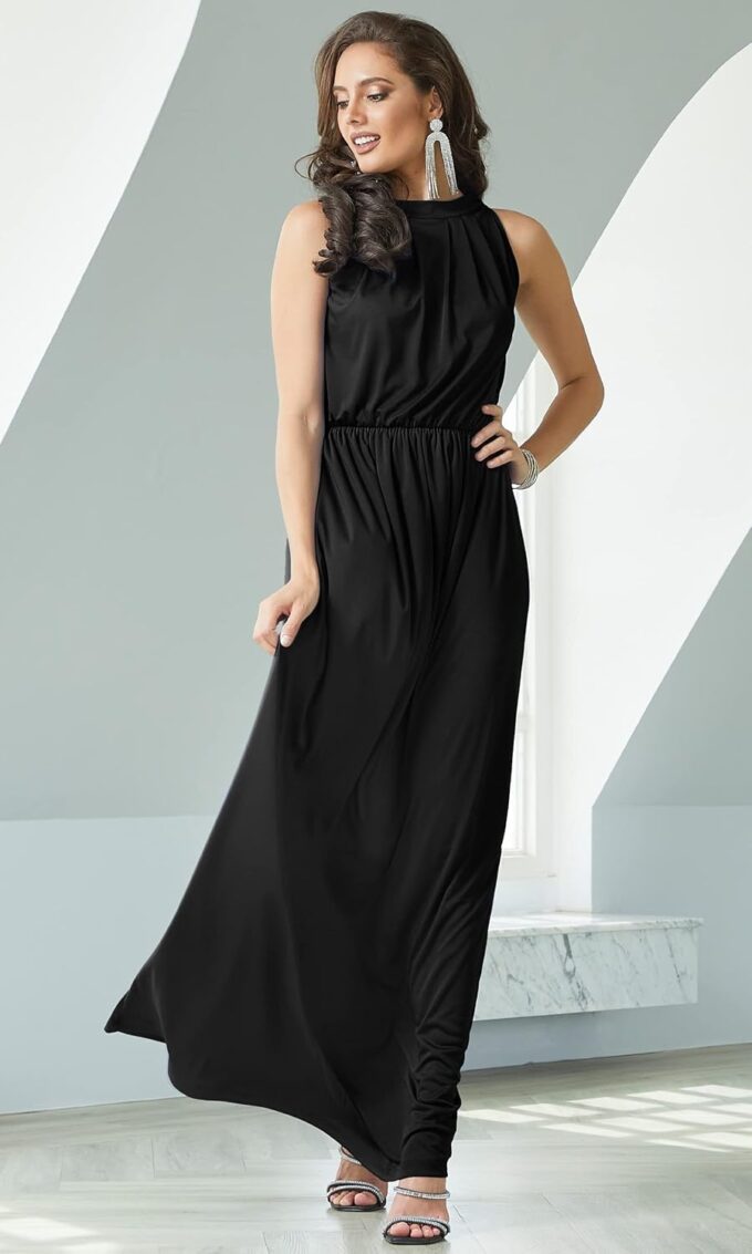 KOH KOH 2025 Sexy Sleeveless Summer Formal Flowy Casual Gown – Bild 2