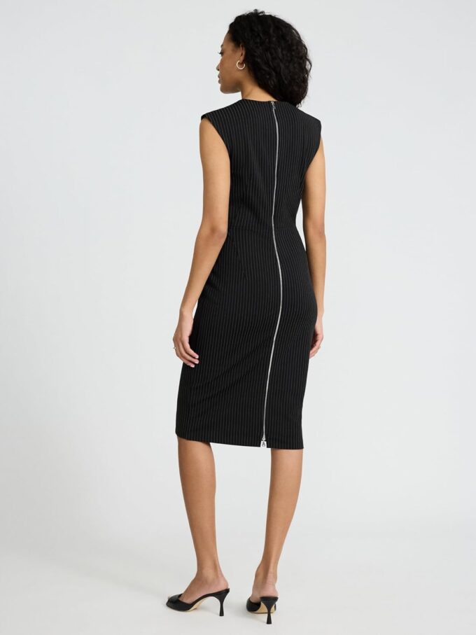 EXPRESS Womens Pinstripe Cap Sleeve Back Zipper MIDI Sheath Dress – Bild 2