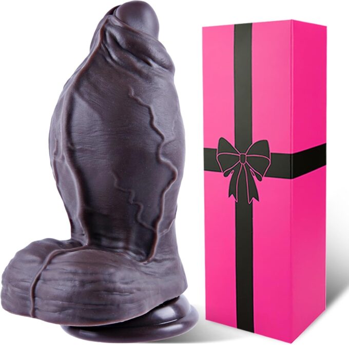8,9 cm Durchmesser superdickes unbeschnittenes breites Dildo(schwarz), 23 cm extra großes realistisches Dildo mit Vorhaut,XL dickes Anal-und G-Punkt-Dildo mit Saugnapf,für homosexuelle Männer Frauen