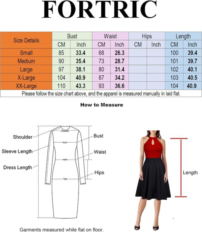 FORTRIC Damen-Patchwork, ärmellos, für Hochzeit, Party, Cocktail, Abendkleid, Swing-Kleid – Bild 3