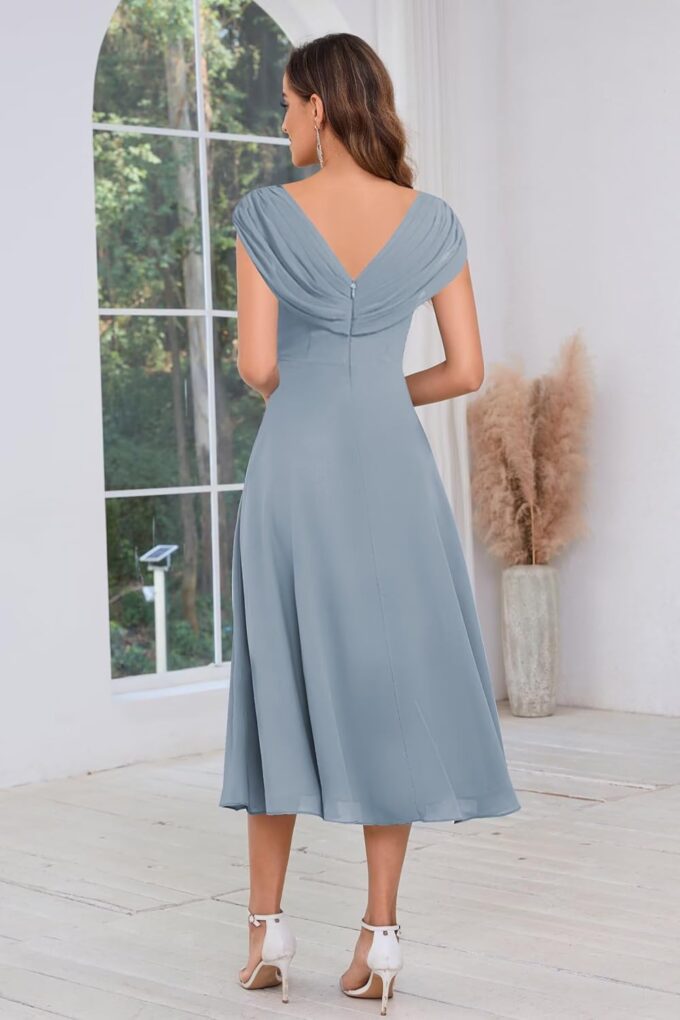 BOLENSYE Mother of The Bride Dresses for Wedding Cap Sleeve Lace Chiffon Mother of The Groom Formal Dress for Women – Bild 2
