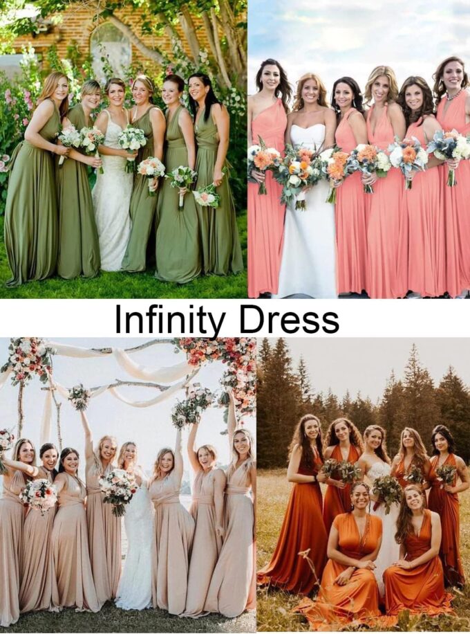 TIRAS Women's Convertible Dresses for Bridesmaids Infinity Dress Long Multi-Way Dress Twist Wrap Dress – Bild 6