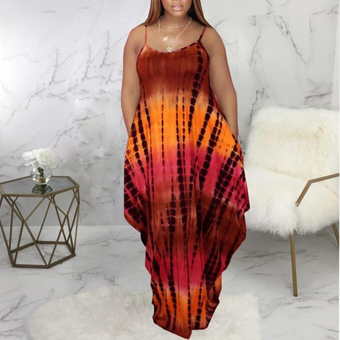 DvaeMalligo Women's Casual Maxi Dresses Summer Sexy Stripe Long Floor Length Sleeveless Colorful Sundresses Plus Size – Bild 4