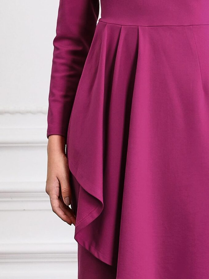 Hobemty Damenkleid in Wickeloptik, Rüschenkleid, V-Ausschnitt, plissiert, für die Arbeit, Bleistiftkleider – Bild 4