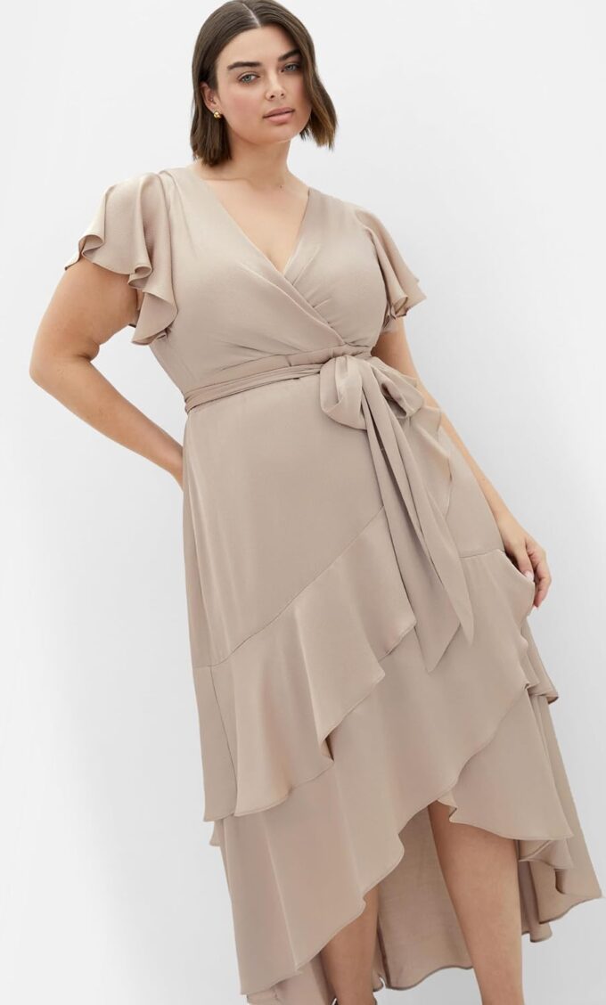 City Chic Women's Plus Size Dress - Flirty Jen Flutter Sleeve Maxi – Bild 2