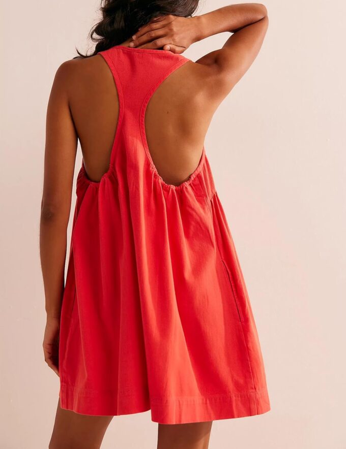 Womens Summer Dresses Sleeveless Square Neck Mini Dress Open Back Casual Babydoll Sundress – Bild 3