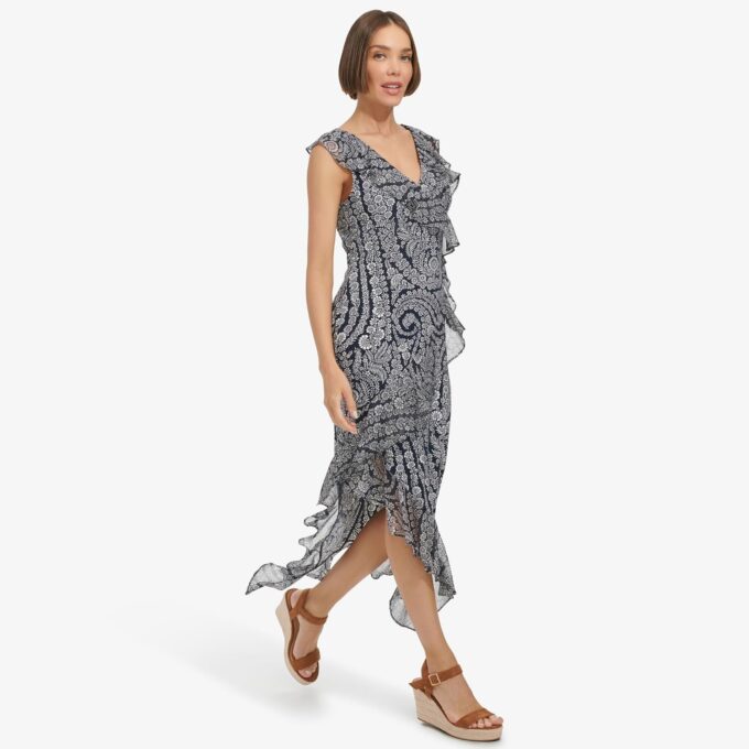 Tommy Hilfiger Women's Flutter Sleeve V-Neck Maxi Slip Dress – Bild 2