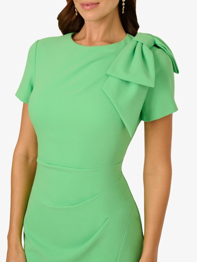 Adrianna Papell Women's Pleated Bow Midi Dress – Bild 5