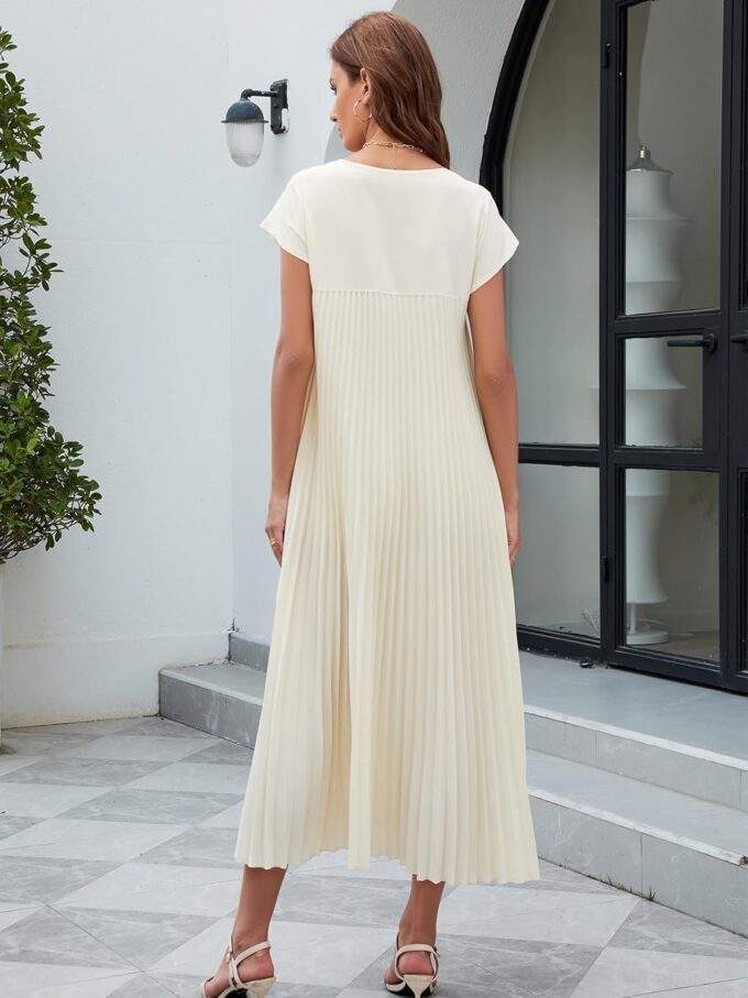 SEAFORM Women's Summer Dress Round Neck Casual Loose Dresses Short Sleeve Lightweight Maxi Dresses for Women with Pockets – Bild 3