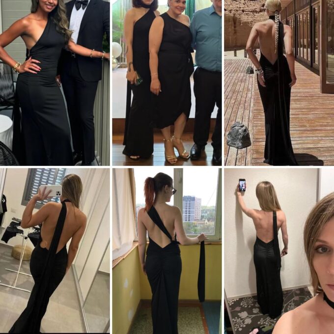 Suillty Women's Sexy Oblique Shoulder Backless Maxi Dress Ruched Back Strap Sleeveless Party Club Long Dresses Bodycon – Bild 3