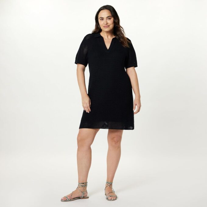 The Drop Women's Melia Collared Crochet Micro Mini Dress – Bild 5