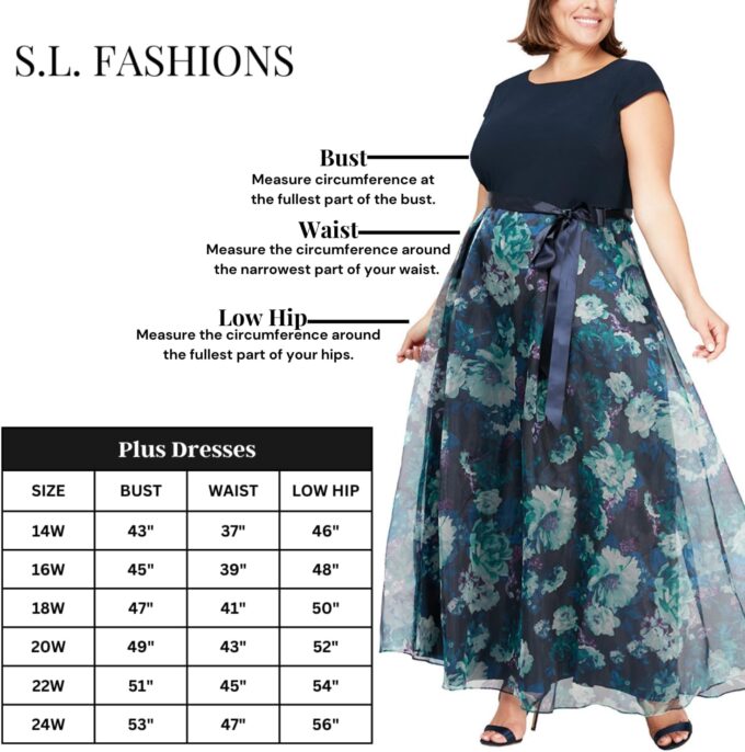 S.L. Fashions Damen Plus Size Embellished Shoulder Chiffon Tiered Jacket, Mother of The Bride Dress Brautmutterkleid – Bild 5