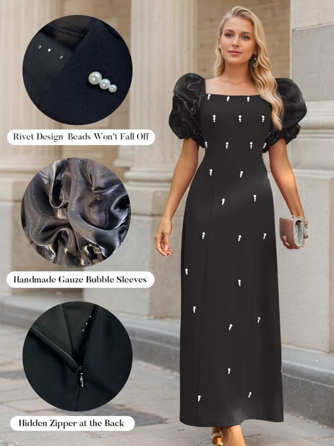 Women's Summer Club & Night Out Dresses Elegant Evening Party Cocktail Sexy Ruched Prom Wedding Guest Maxi Dress – Bild 6