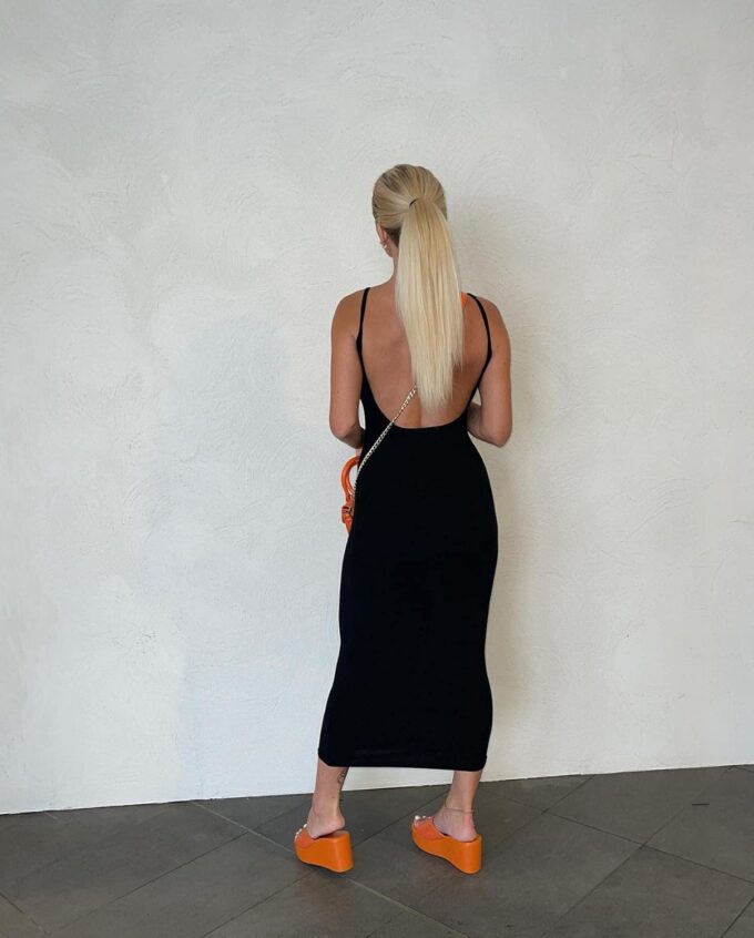 Women Backless Maxi Tank Dress Bodycon Sexy Open Back Hollow Long Dresses Sleeveless Elegant Cocktail Party Dress – Bild 6