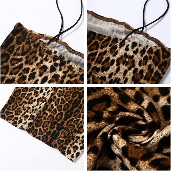 Y2K Sexy Leopard Print Sleeveless Bodycon Going Out Cheetah Print Dress Summer Mini Dress Tiger Print Dress