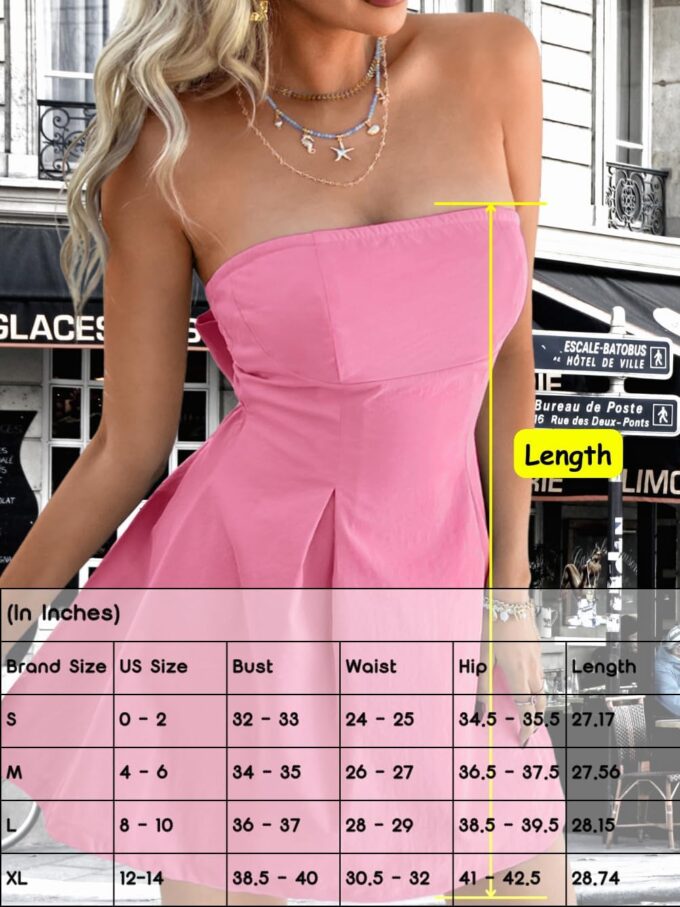 Strapless Bow Tie Mini Dress, A-Line Backless Cut-Out Sleeveless, Grad Formal Cocktail, for Women HOCO Vacation – Bild 6