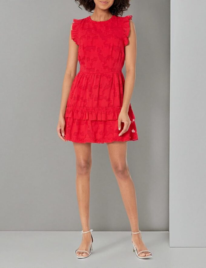 Speechless Women's Red Fit and Flare Lace Dress – Bild 3