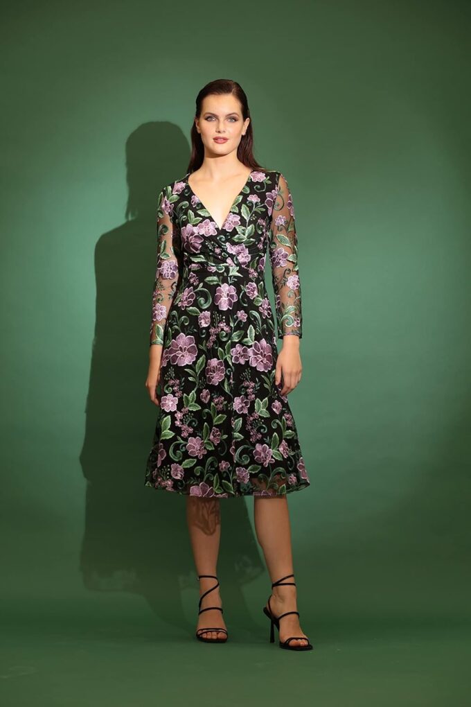 Maggy London Women's Occasion Holiday Embroidered Dress Embroidery Event Wedding Party Guest of – Bild 5