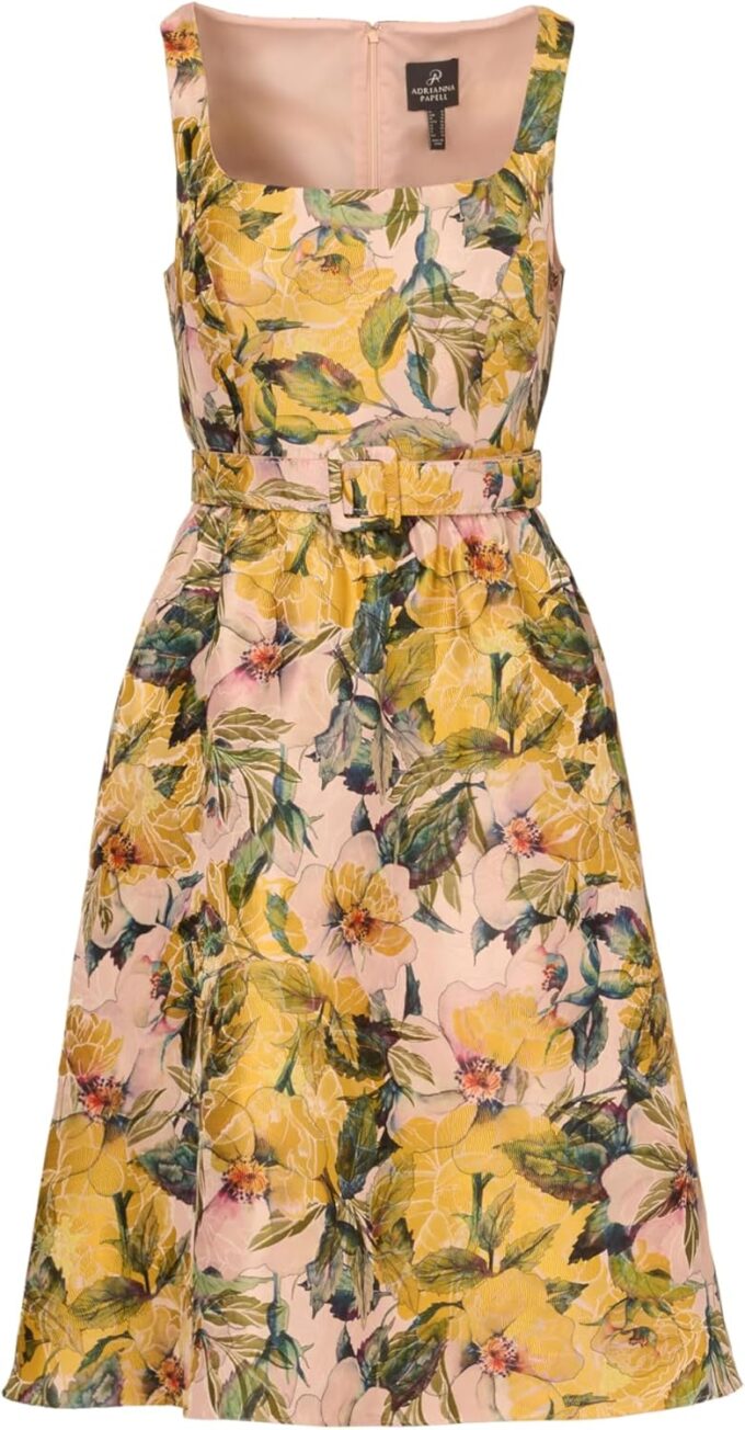 Adrianna Papell Women's Jacquard Midi Dress – Bild 5